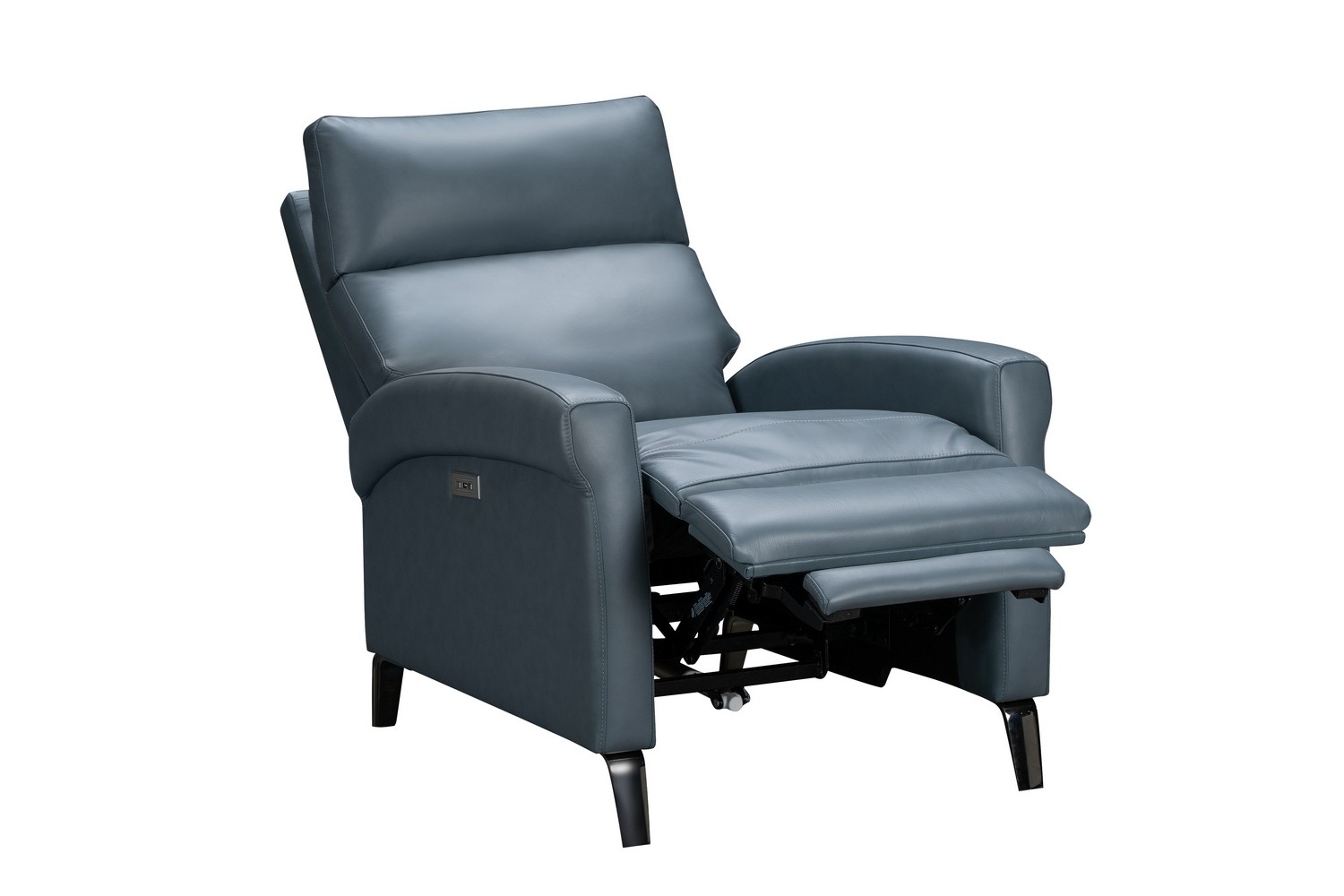 Barcalounger Simon Power Recliner Chair with Power Head Rest - Masen Bluegray/Leather Match
