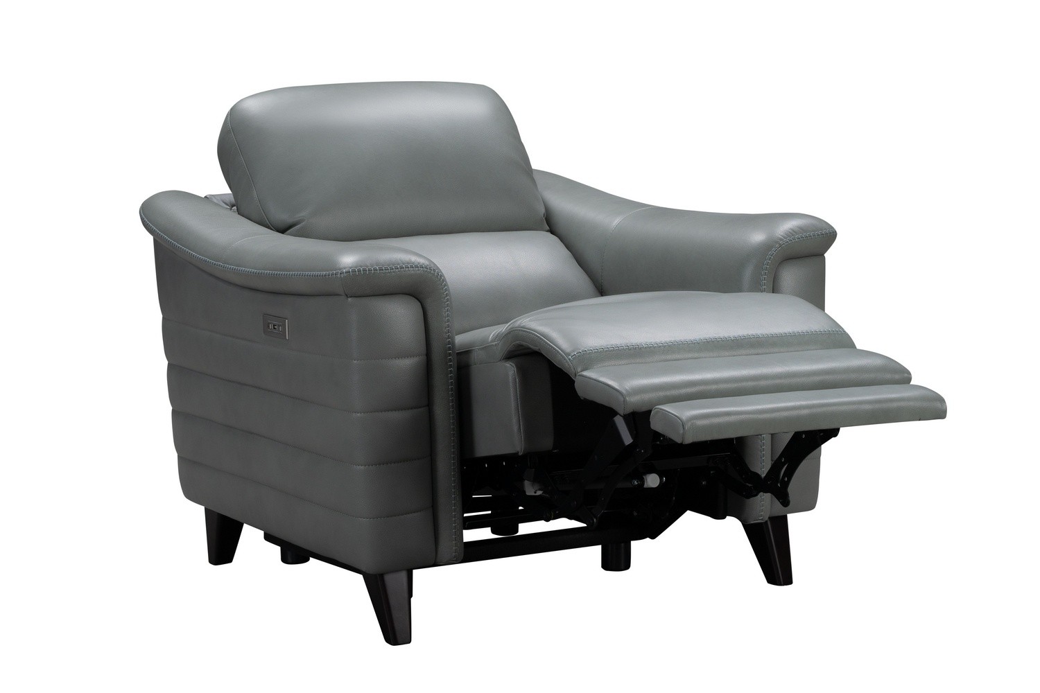 Barcalounger Malone Power Recliner Chair with Power Head Rest - Antonio Green Gray/Leather Match