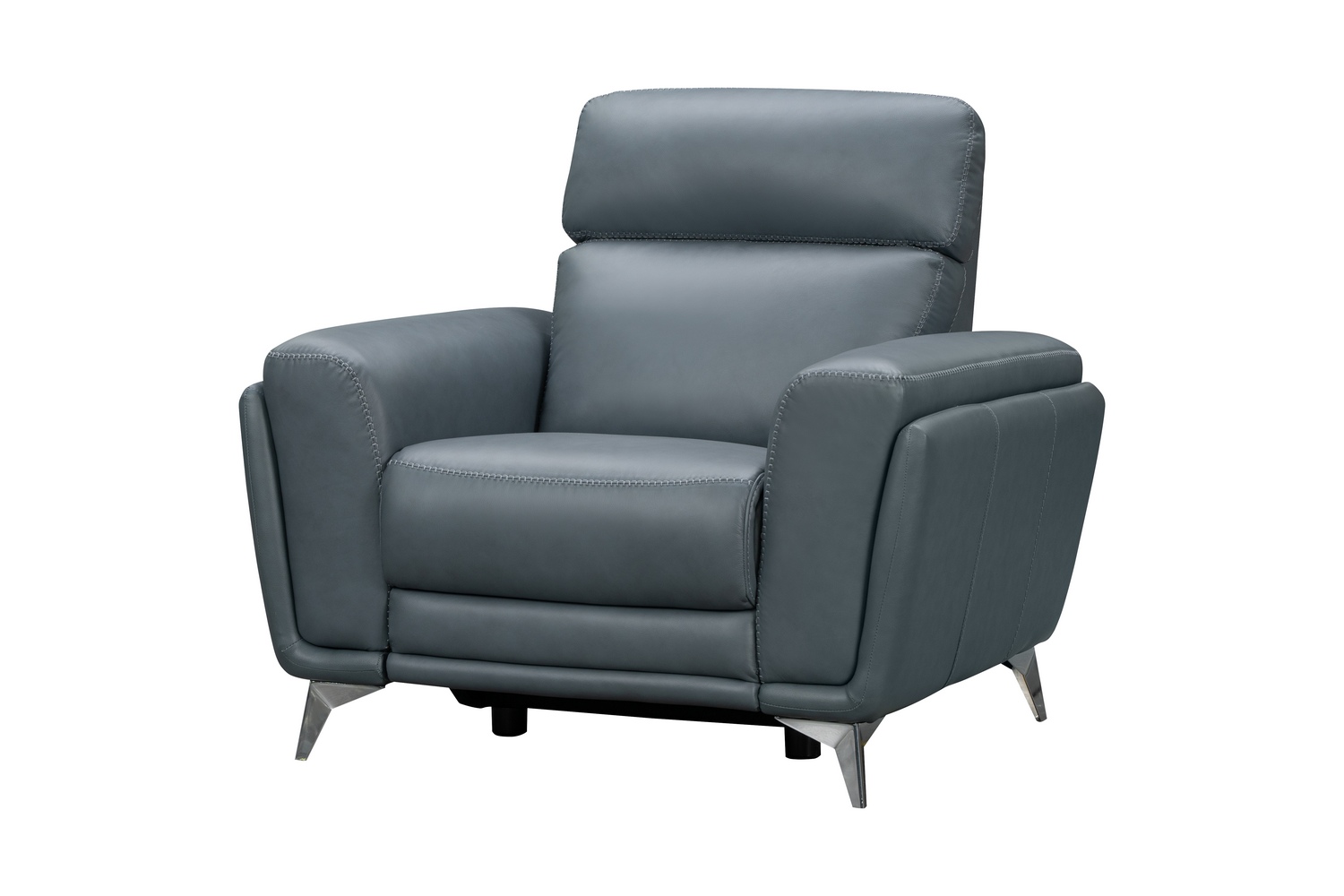 Barcalounger Cameron Power Recliner Chair with Power Head Rest - Masen Bluegray/Leather Match