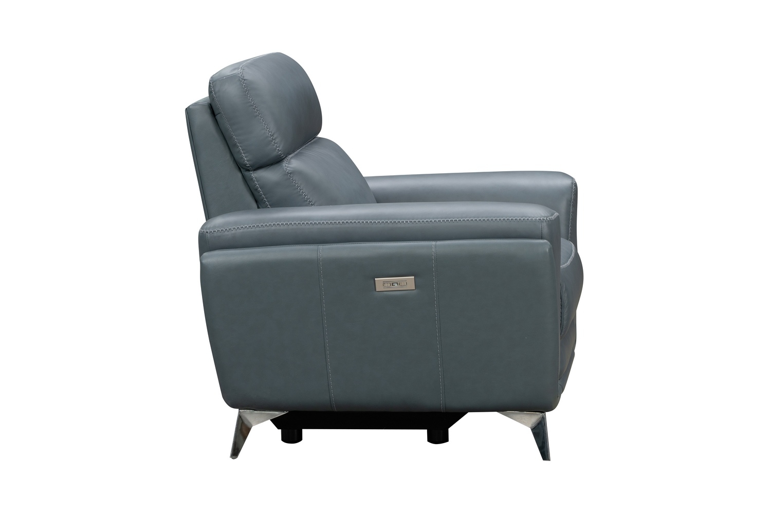 Barcalounger Cameron Power Recliner Chair with Power Head Rest - Masen Bluegray/Leather Match