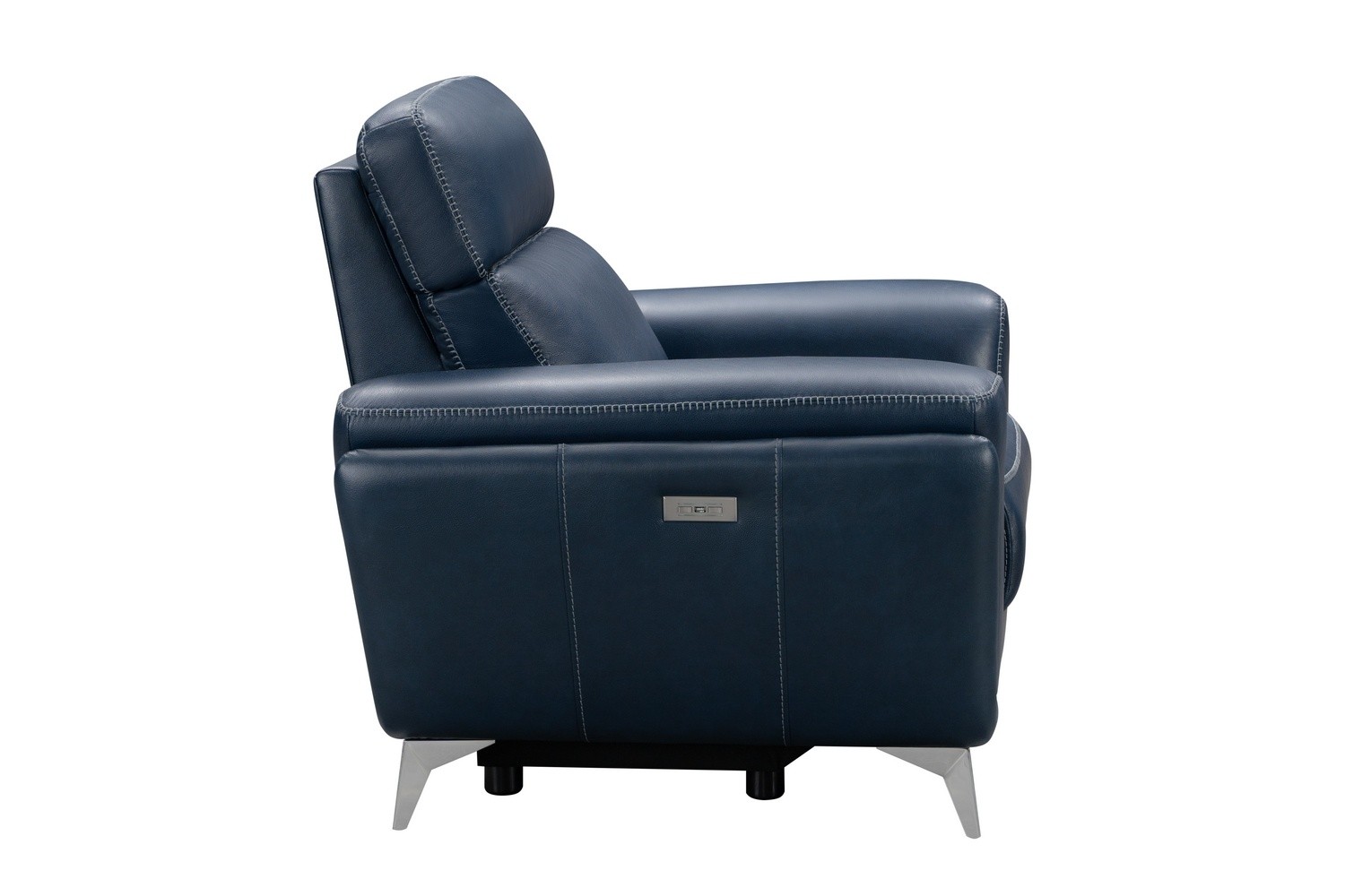 Barcalounger Cameron Power Recliner Chair with Power Head Rest - Marco Navy Blue/Leather Match
