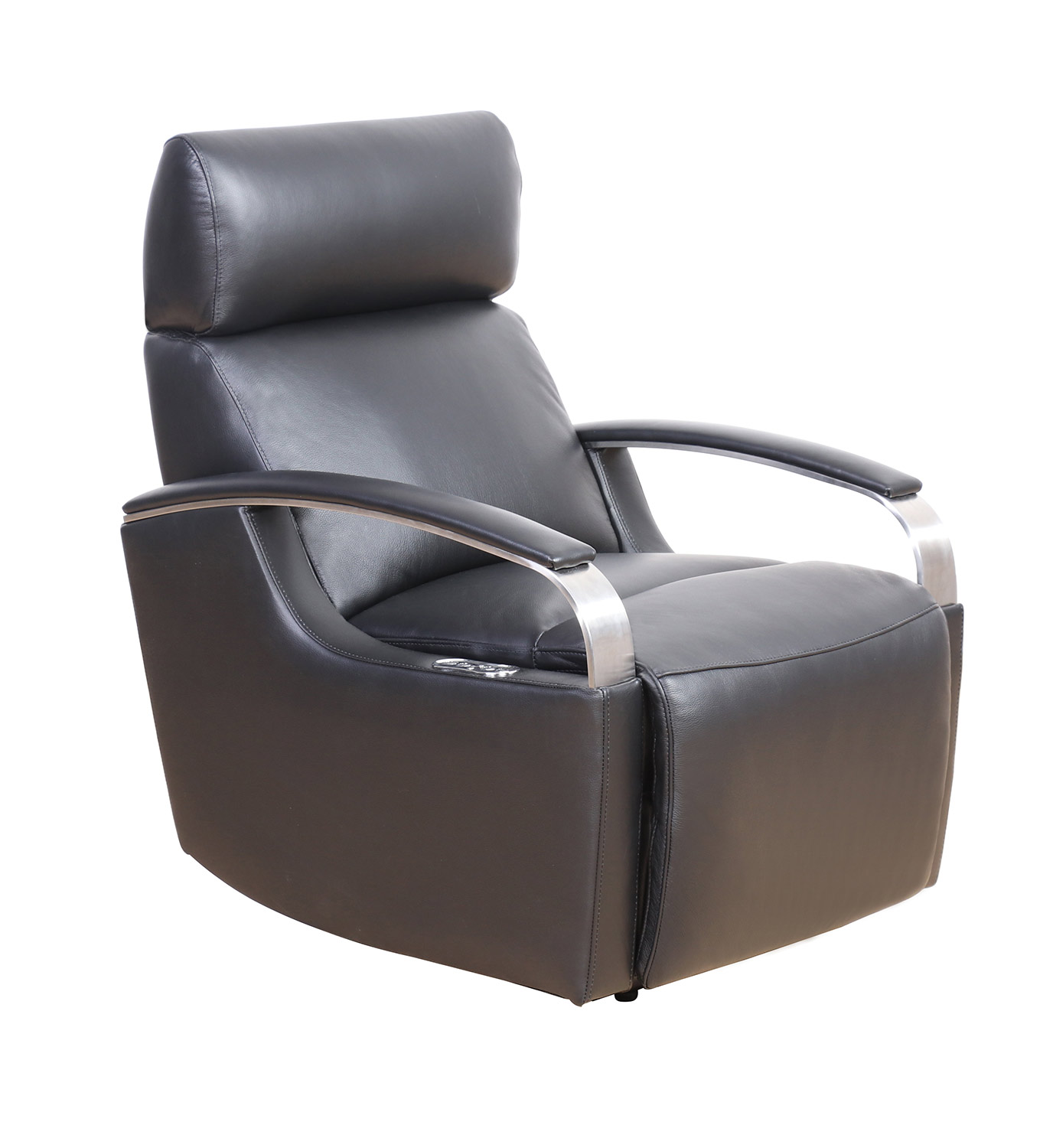 Barcalounger Cosmo Power Recliner Chair with Power Head Rest - Apollo Onyx/Leather Match