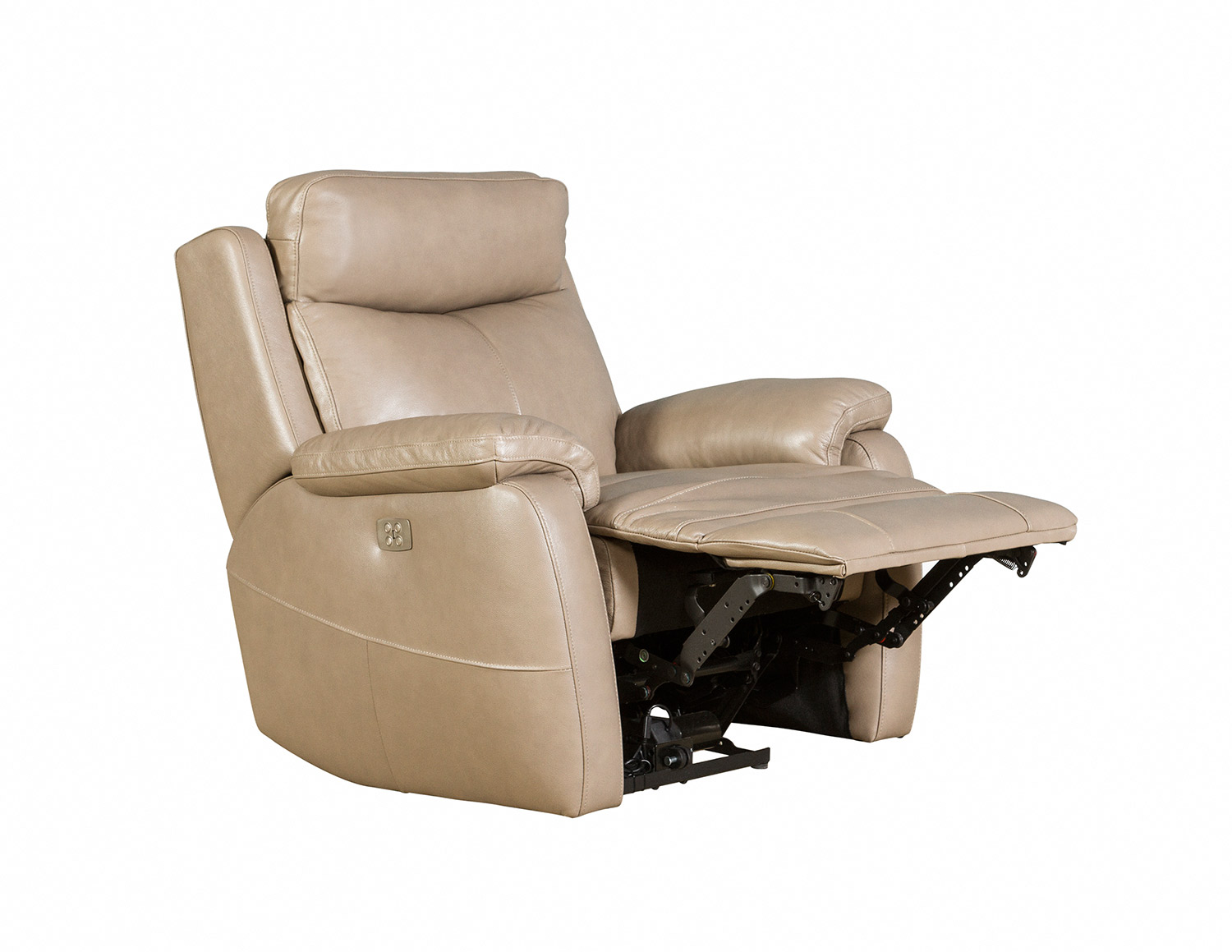 Barcalounger Brockton Power Recliner Chair with Power Head Rest - Gable Twine/Leather Match