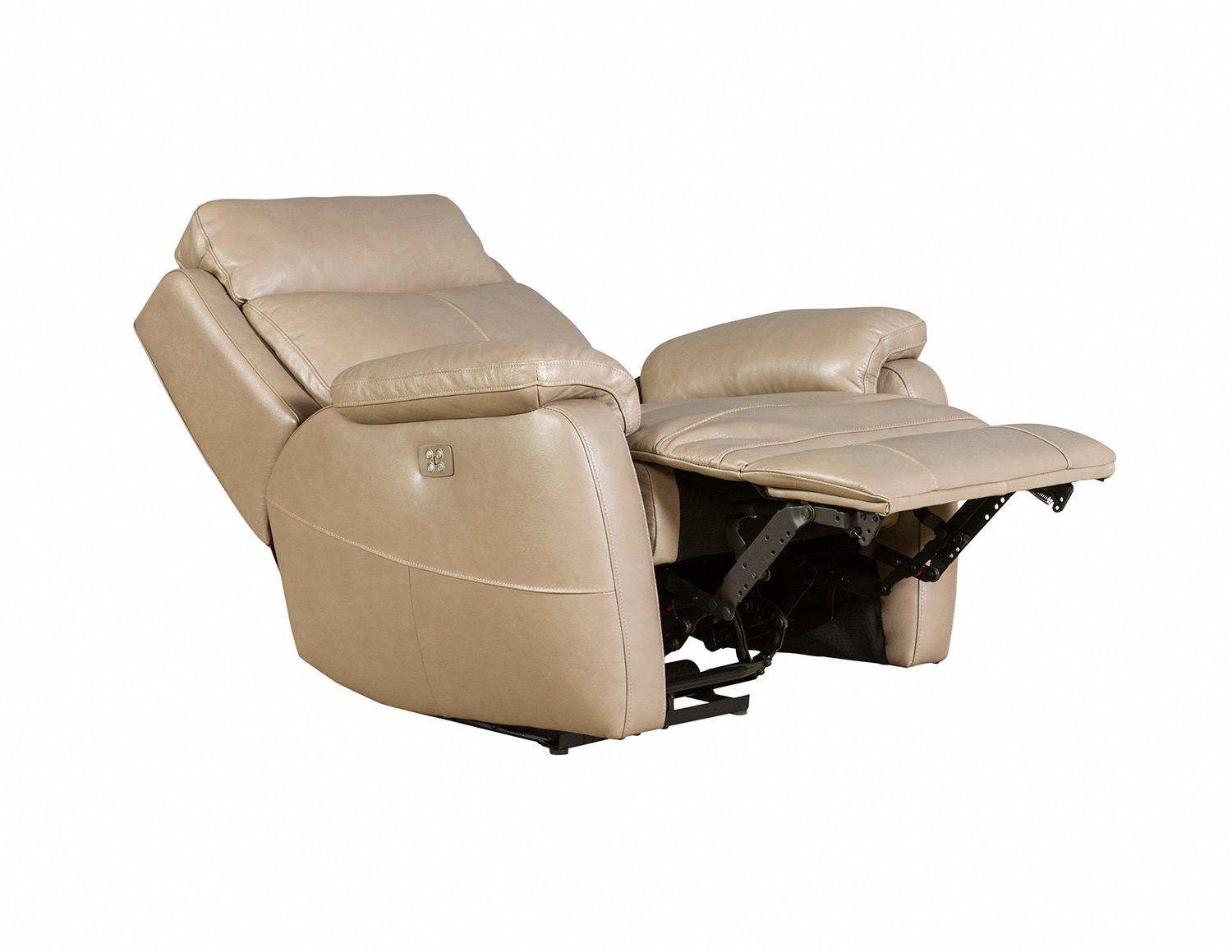 Barcalounger Brockton Power Recliner Chair with Power Head Rest - Gable Twine/Leather Match