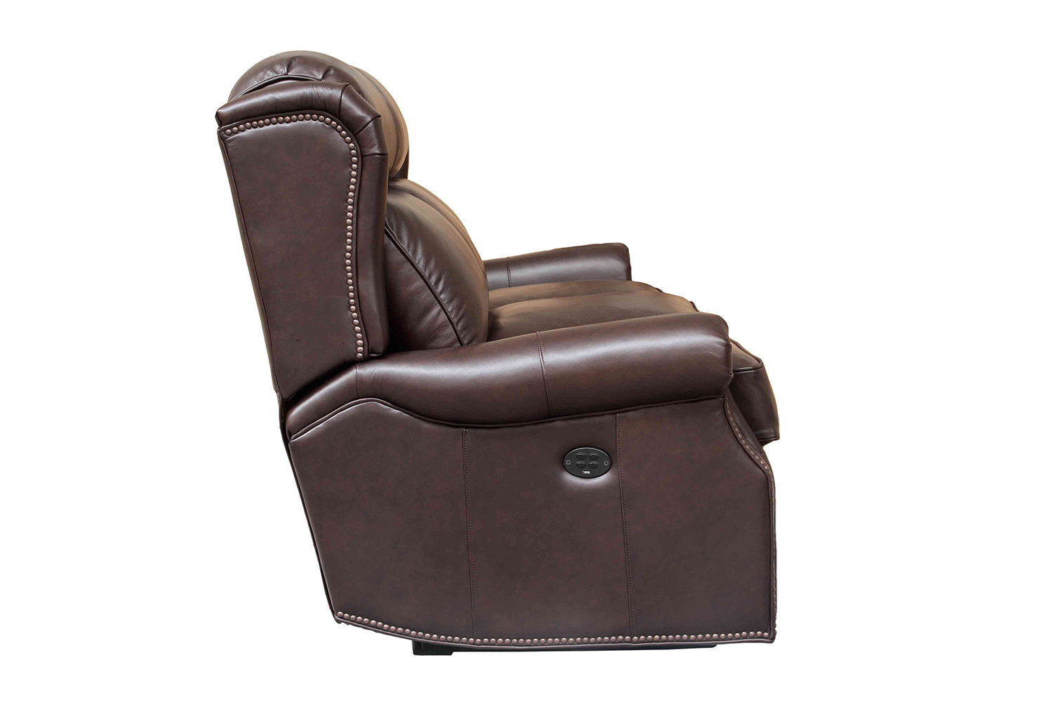 Barcalounger Southington Power Recliner Chair with Power Head Rest - Shoreham Dark Umber/All Leather