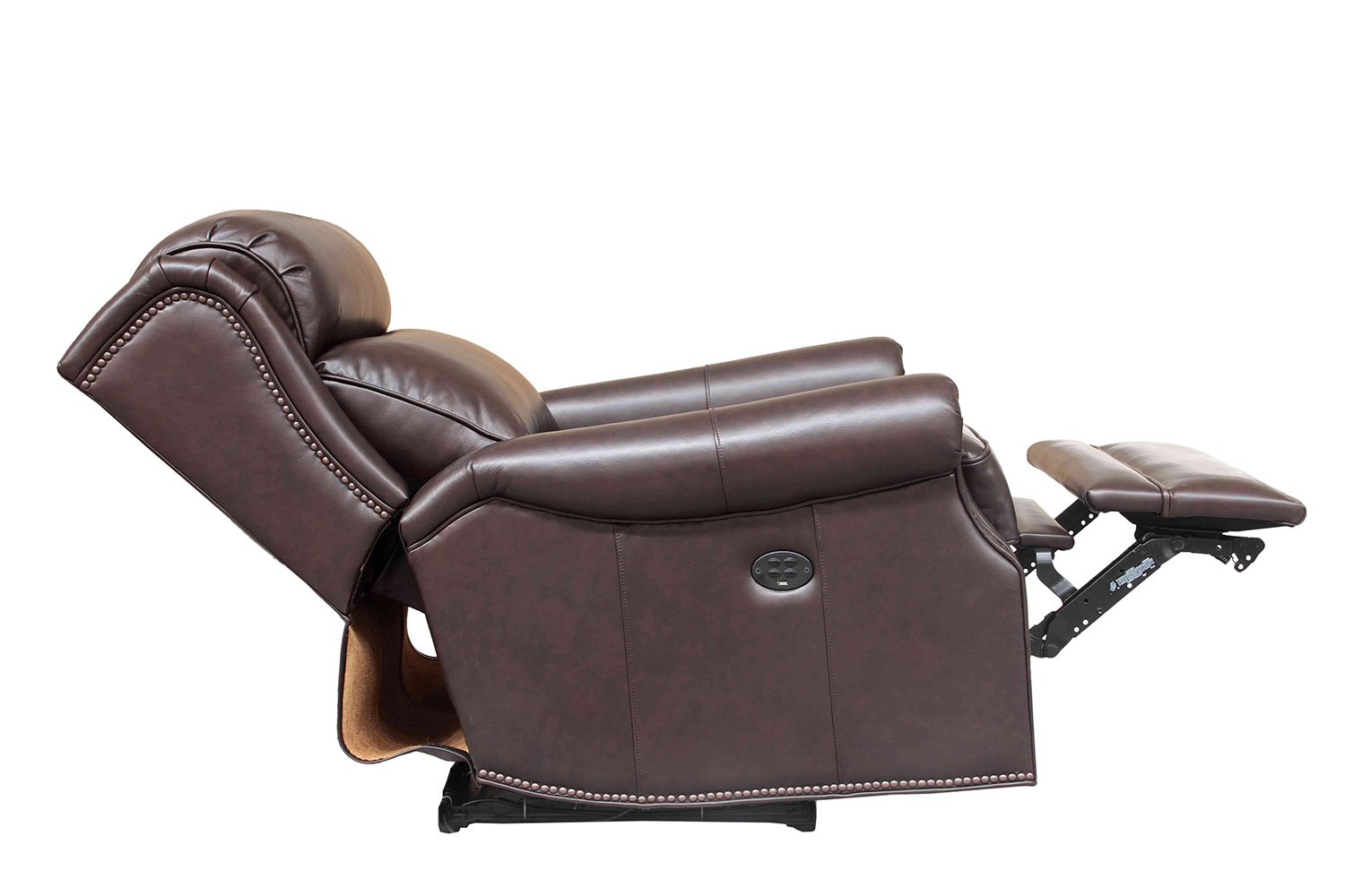 Barcalounger Southington Power Recliner Chair with Power Head Rest - Shoreham Dark Umber/All Leather