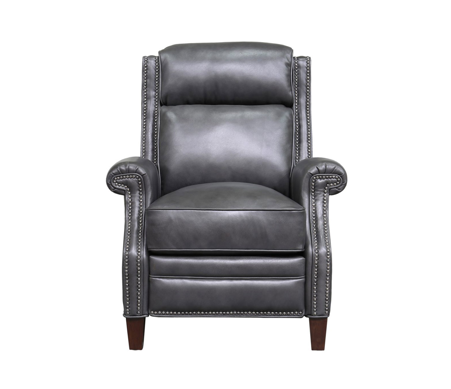 Barcalounger Barrett Power Recliner Chair with Power Head Rest - Wrenn Gray/all leather