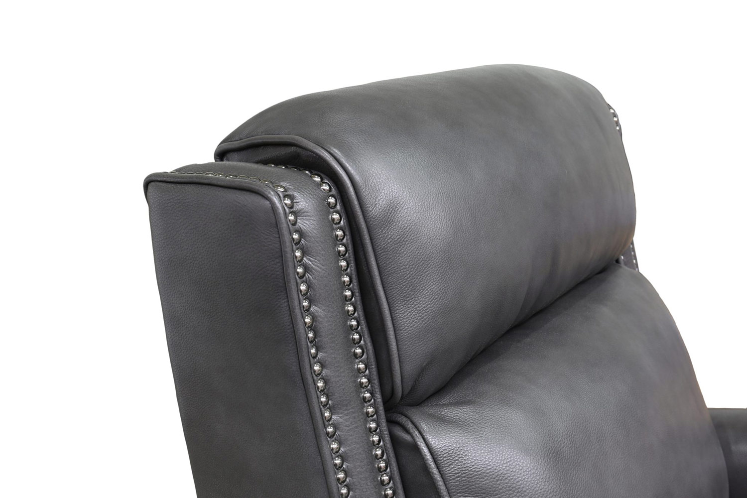 Barcalounger Barrett Power Recliner Chair with Power Head Rest - Wrenn Gray/all leather
