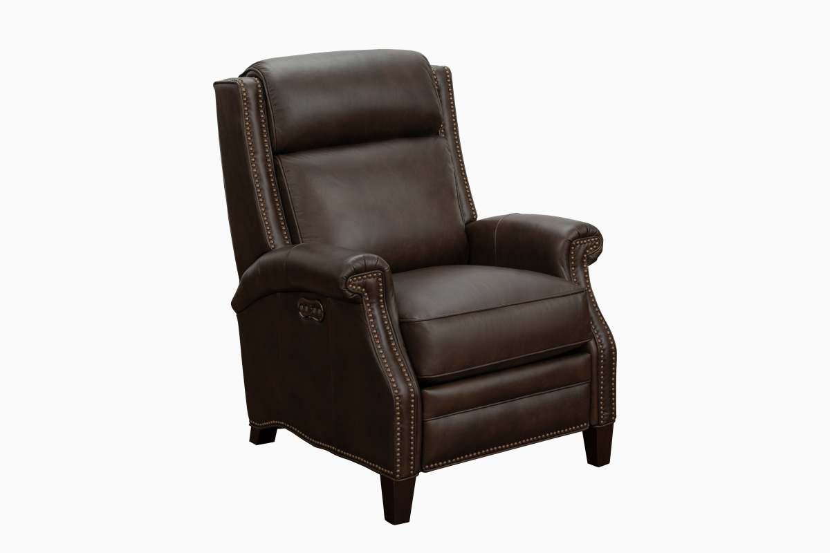 Barcalounger Barrett Power Recliner Chair with Power Head Rest - Ashford Walnut/All Leather