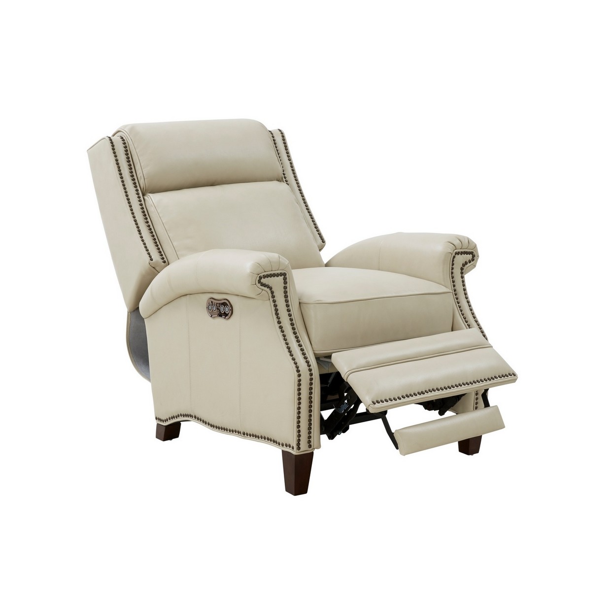 Barcalounger Barrett Power Recliner Chair with Power Head Rest - Barone Parchment/All Leather