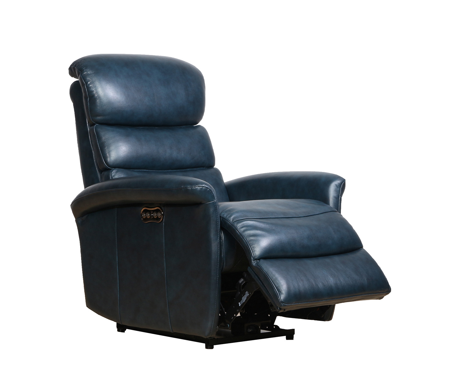 Barcalounger Kelso Power Recliner Chair with Power Head Rest - Ryegate Sapphire Blue/Leather Match