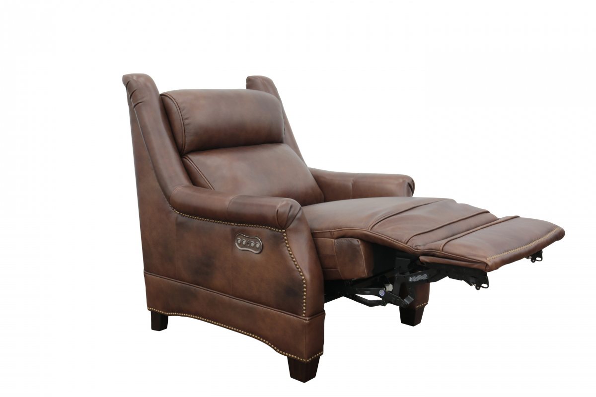 Barcalounger Warrendale Power Recliner Chair with Power Head Rest - Worthington Cognac/All Leather