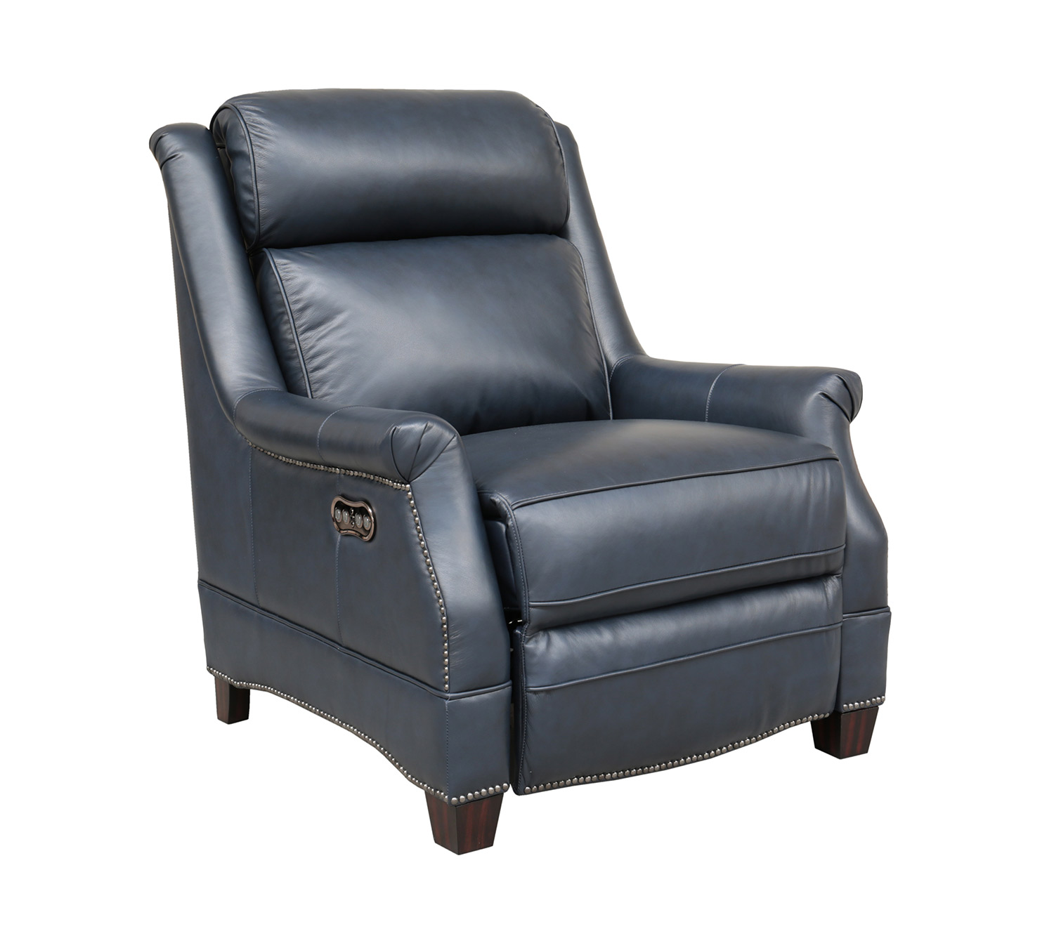 Barcalounger Warrendale Power Recliner Chair with Power Head Rest - Shoreham Blue/All Leather