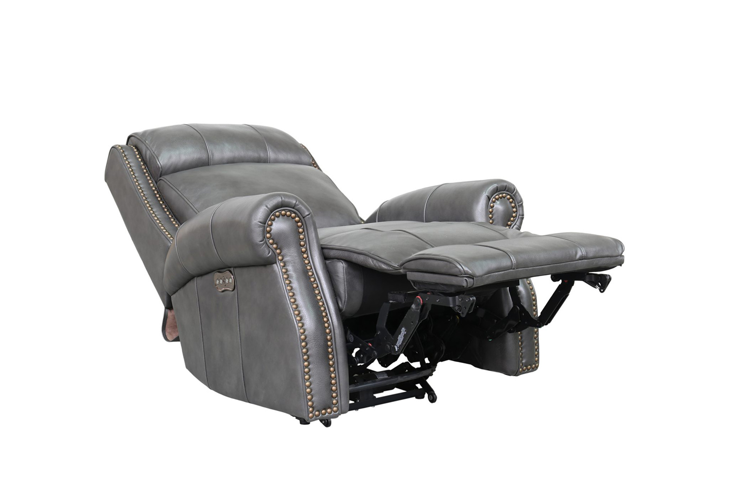 Barcalounger Blair Big and Tall Power Recliner Chair with Power Head Rest - Wrenn Gray/all leather