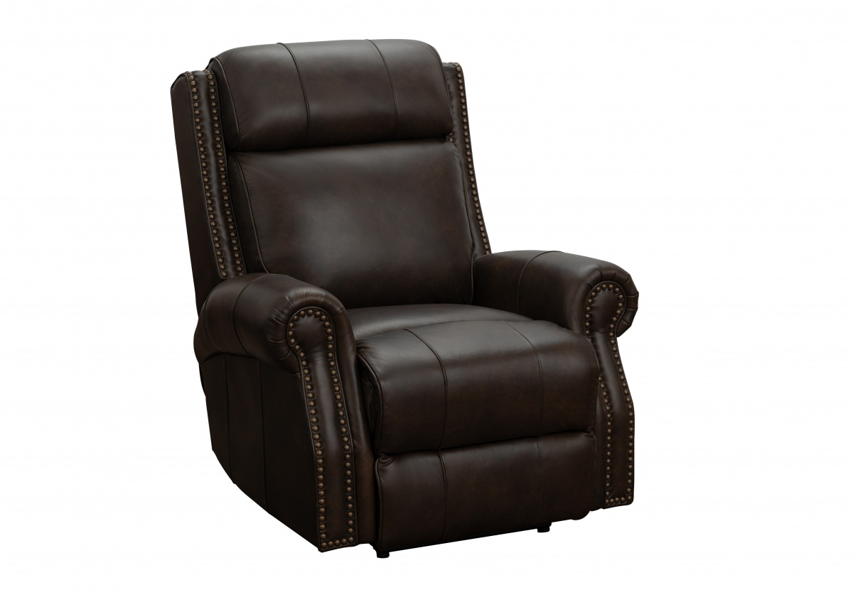 Barcalounger Blair Big and Tall Power Recliner Chair with Power Head Rest - Ashford Walnut/All Leather