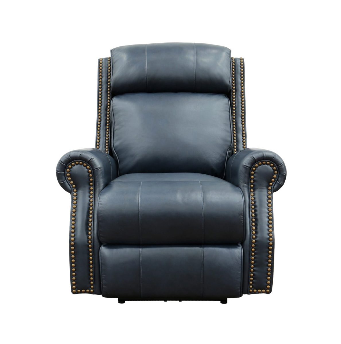 Barcalounger Blair Big and Tall Power Recliner Chair with Power Head Rest - Shoreham Blue/all leather