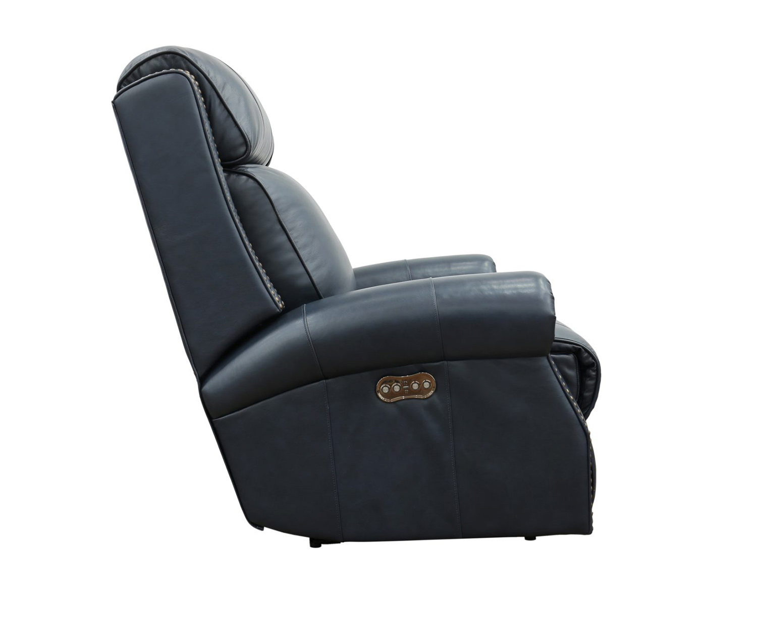 Barcalounger Blair Big and Tall Power Recliner Chair with Power Head Rest - Shoreham Blue/all leather