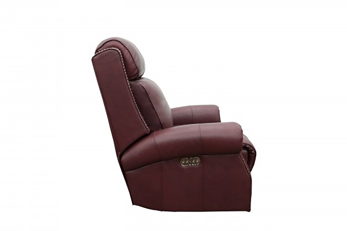 Barcalounger Blair Big and Tall Power Recliner Chair with Power Head Rest - Shoreham Wine/All Leather