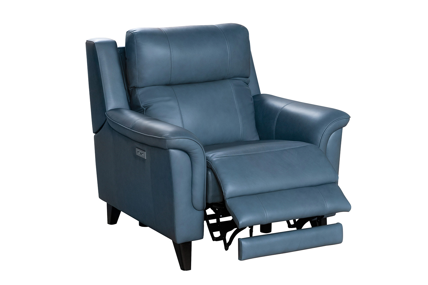 Barcalounger Kester Power Recliner Chair with Power Head Rest - Masen Bluegray/Leather match