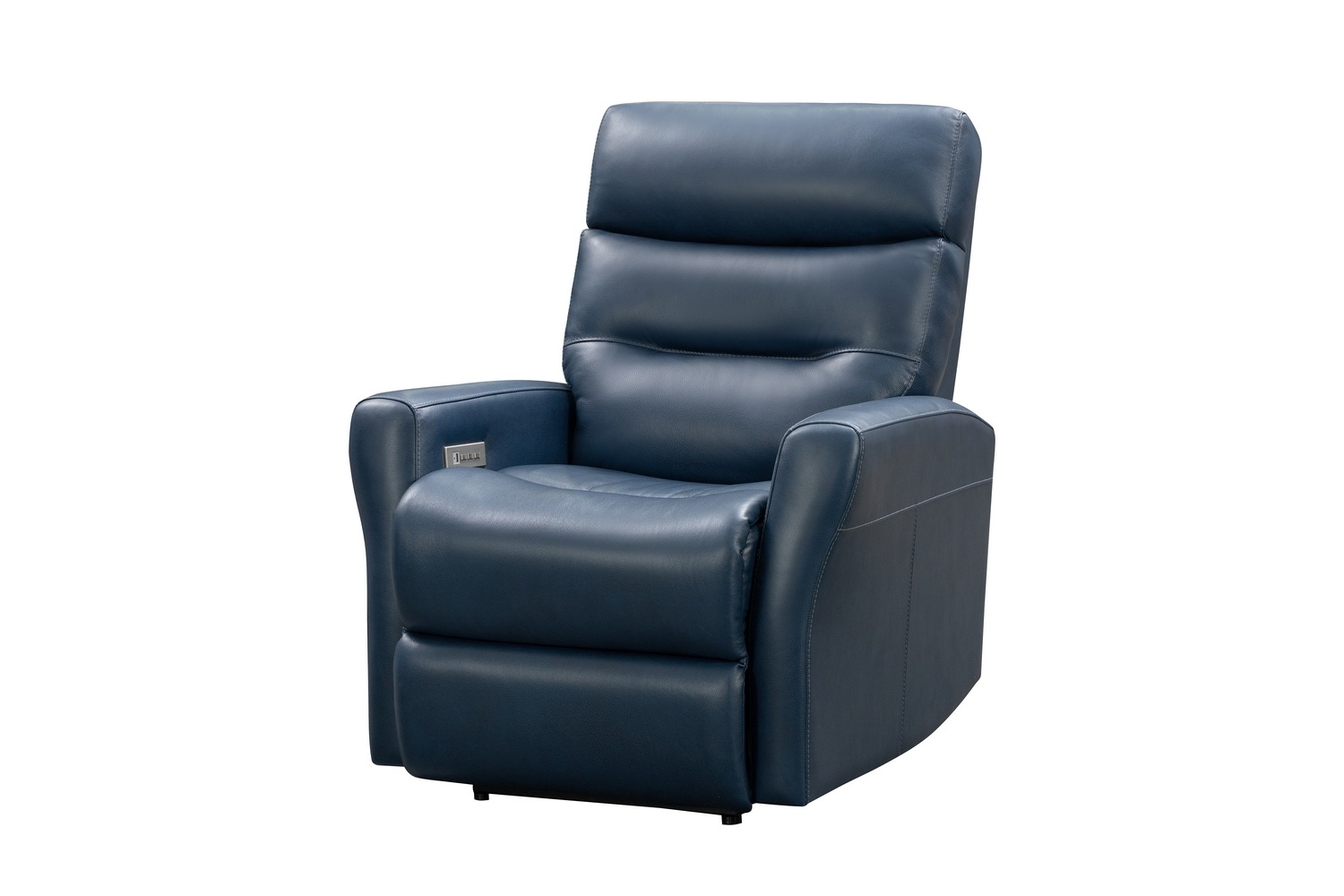 Barcalounger Enzo Power Recliner Chair with Power Head Rest and Power Lumbar - Marco Navy Blue/Leather Match
