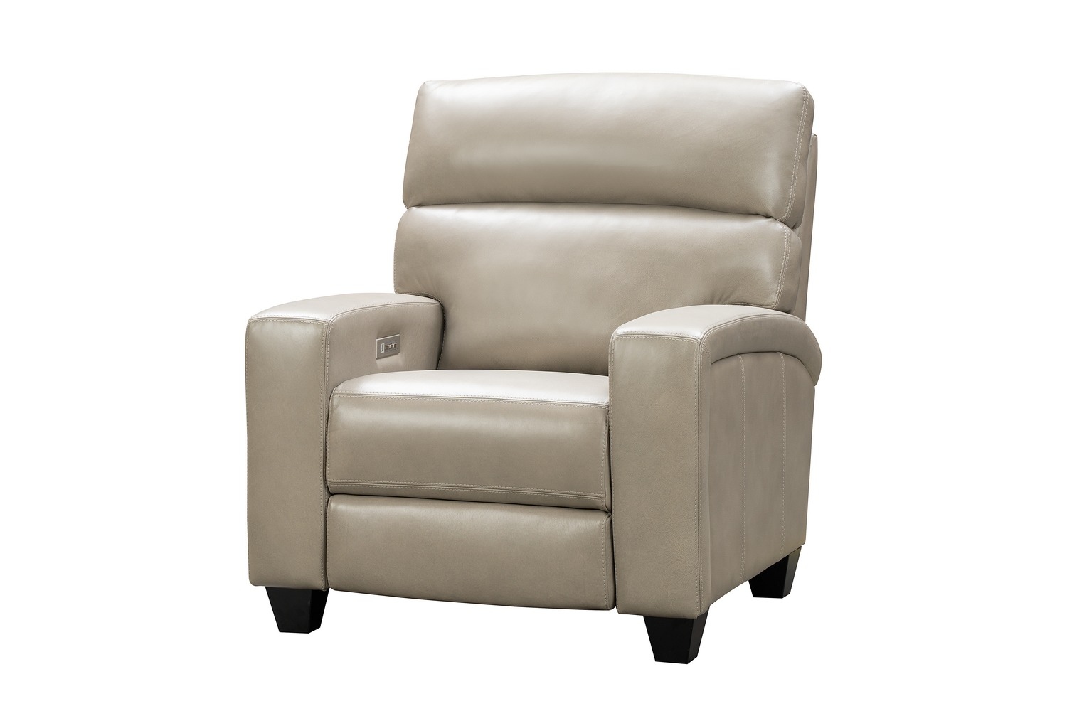 Barcalounger Marcello Power Recliner Chair with Power Head Rest and Power Lumbar - Sergi Gray Beige/Leather Match