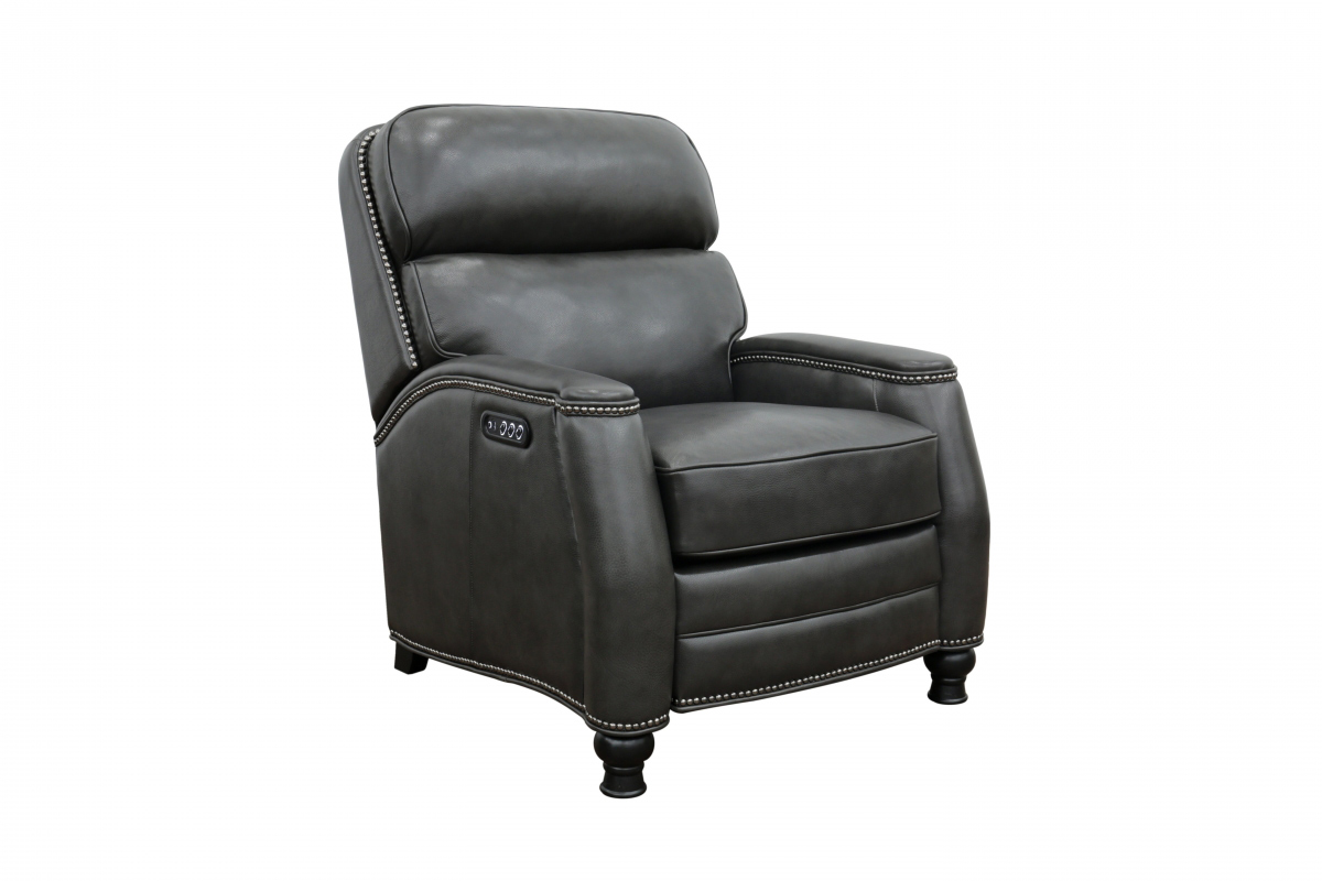 Barcalounger Townsend Power Recliner Chair with Power Head Rest and Lumbar - Wrenn Grey/All Leather