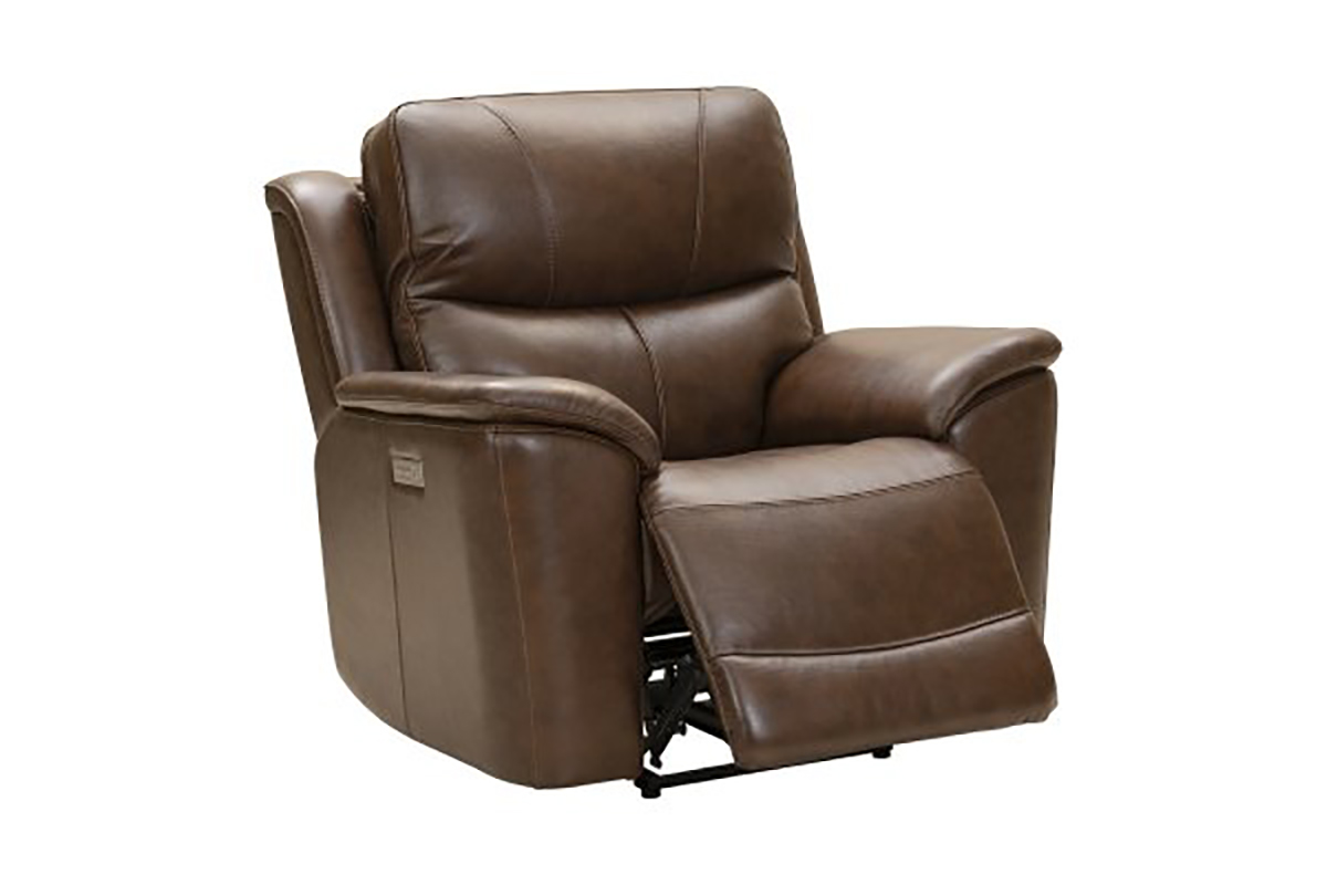 Barcalounger Kaden Power Recliner Chair with Power Head Rest and Lumbar - Jarod Brown/Leather Match