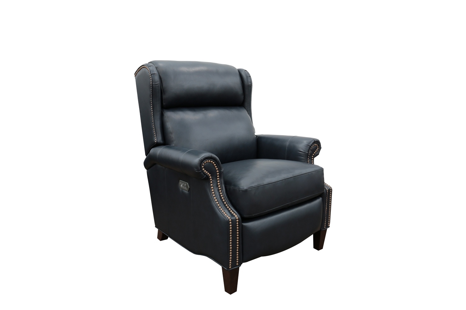 Barcalounger Philadelphia Power Recliner Chair with Power Head Rest and Lumbar - Shoreham Blue/All Leather
