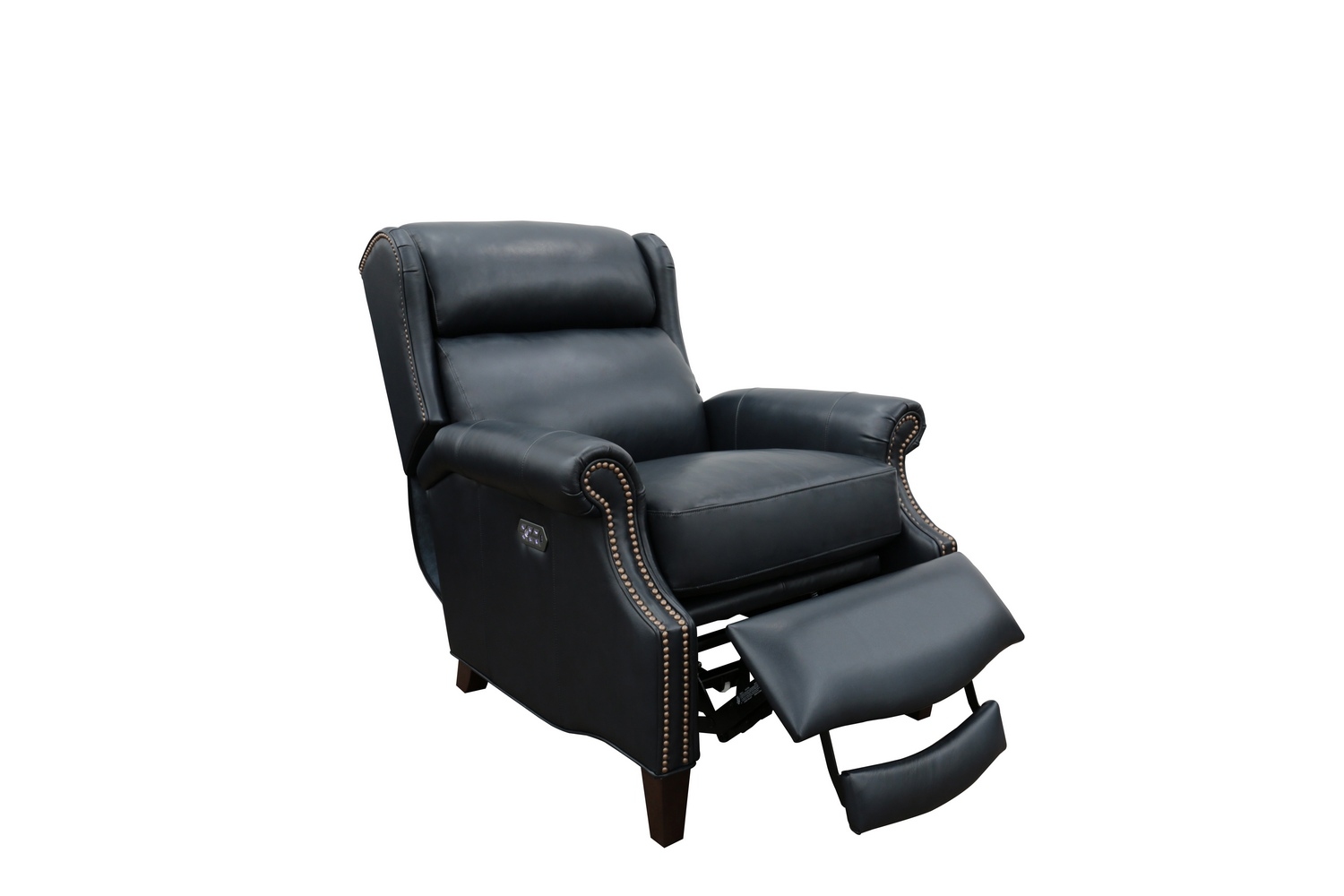 Barcalounger Philadelphia Power Recliner Chair with Power Head Rest and Lumbar - Shoreham Blue/All Leather