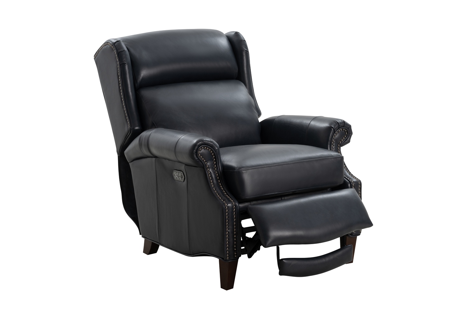 Barcalounger Philadelphia Power Recliner Chair with Power Head Rest and Lumbar - Barone Navy Blue/All Leather
