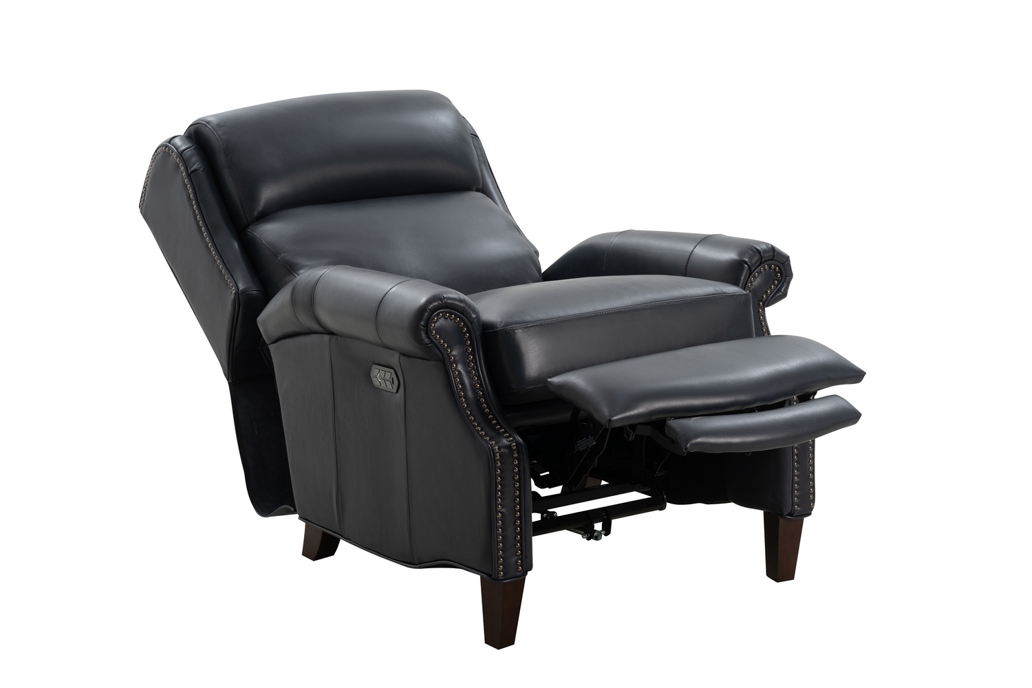 Barcalounger Philadelphia Power Recliner Chair with Power Head Rest and Lumbar - Barone Navy Blue/All Leather