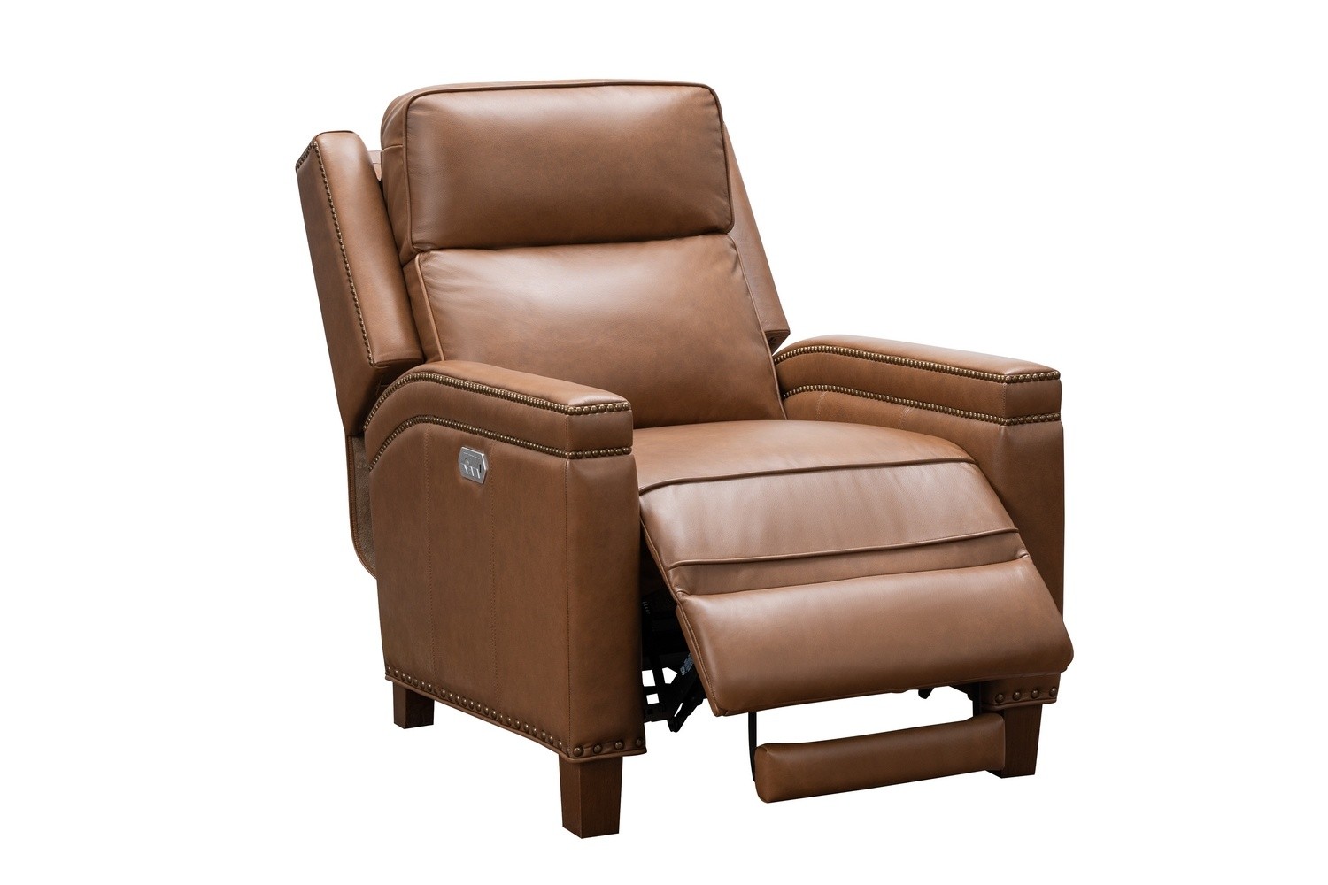 Barcalounger Smithfield Big and Tall Power Recliner Chair with Power Head Rest and Lumbar - Bennington Saddle/All Leather
