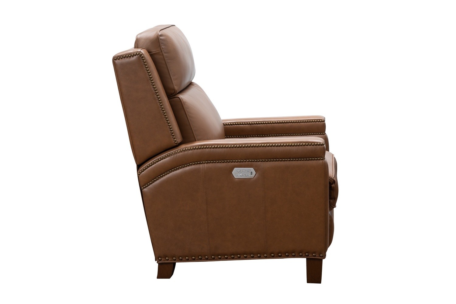 Barcalounger Smithfield Big and Tall Power Recliner Chair with Power Head Rest and Lumbar - Bennington Saddle/All Leather