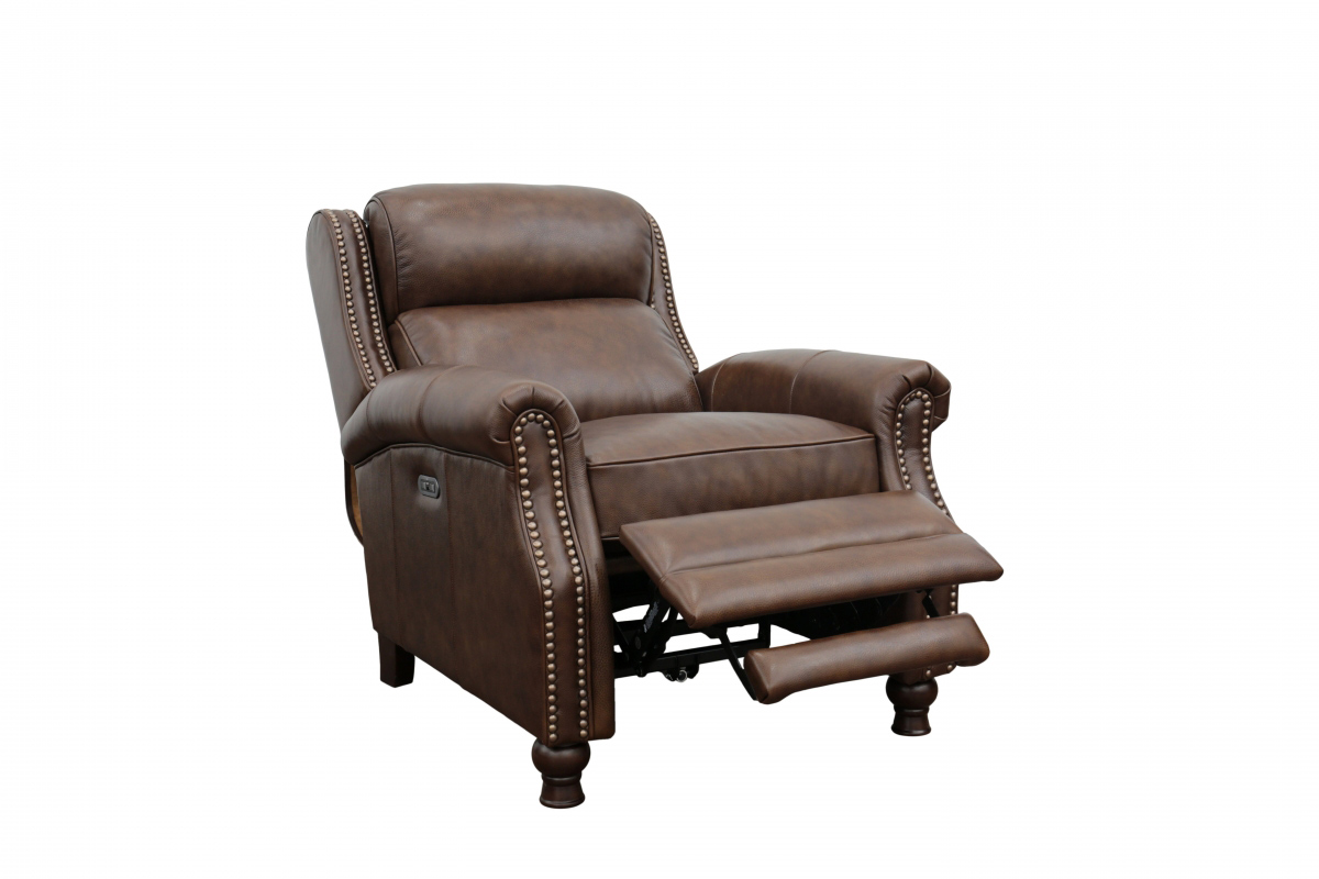 Barcalounger Montview Voice Activated Power Recliner Chair with Power Head Rest - Wenlock Double Chocolate/All Leather