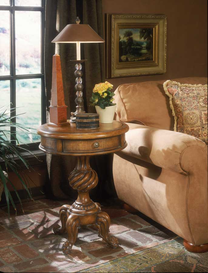 Butler Faux Leather Accent Table