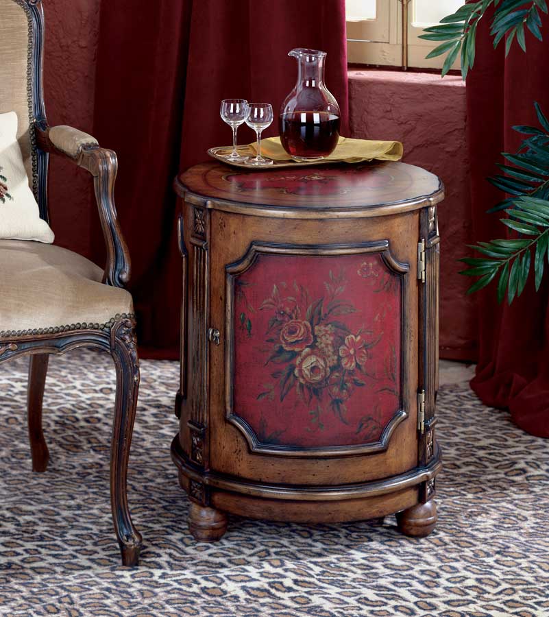 Butler 0584065 Red Hand Painted Drum Table