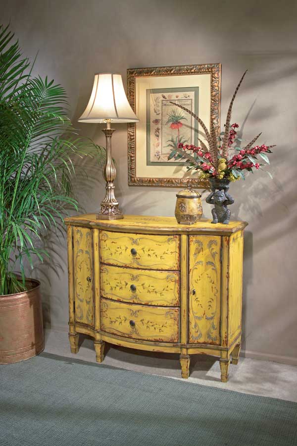 Butler Saffron Yellow Hand Painted Console Cabinet