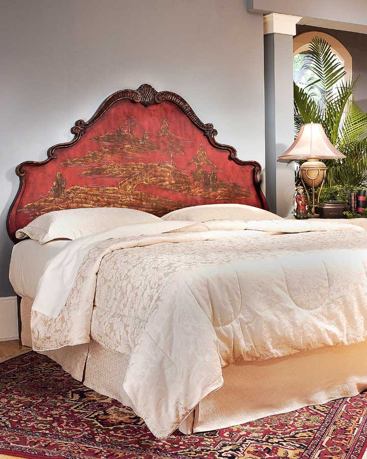 Butler Red Chinoiserie Hand Painted King Headboard BT957081 at