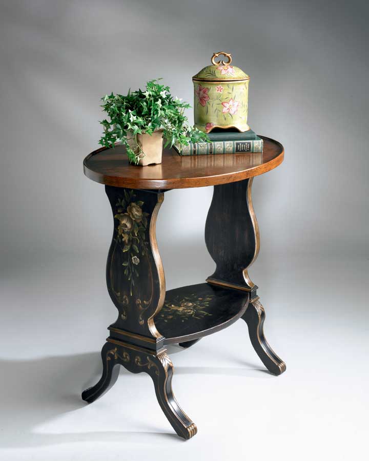 Butler 1336088 Regal Black Hand Painted Accent Table