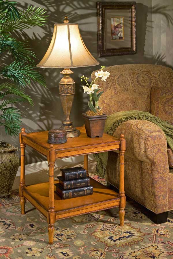 Butler Olive Ash Burl Book End Table