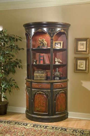 Butler Imperial Red Hand Painted Demilune Chest Butler Imperial Red Hand Painted Demilune Chest