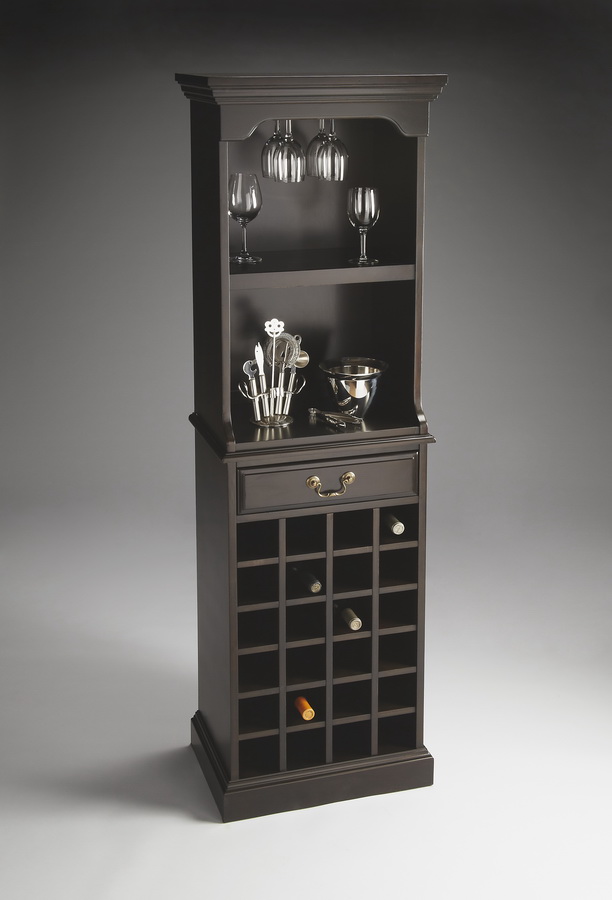 Butler 3027234 Rubbed Black Wine Storage Cabinet