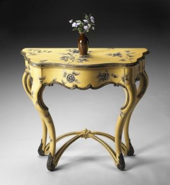 Butler 5014196 Yellow Floral Console Table