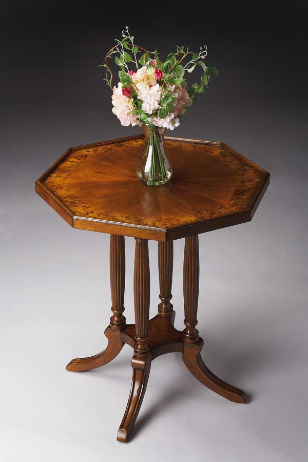 Butler 5015101 Olive Ash Burl Octagon Accent Table