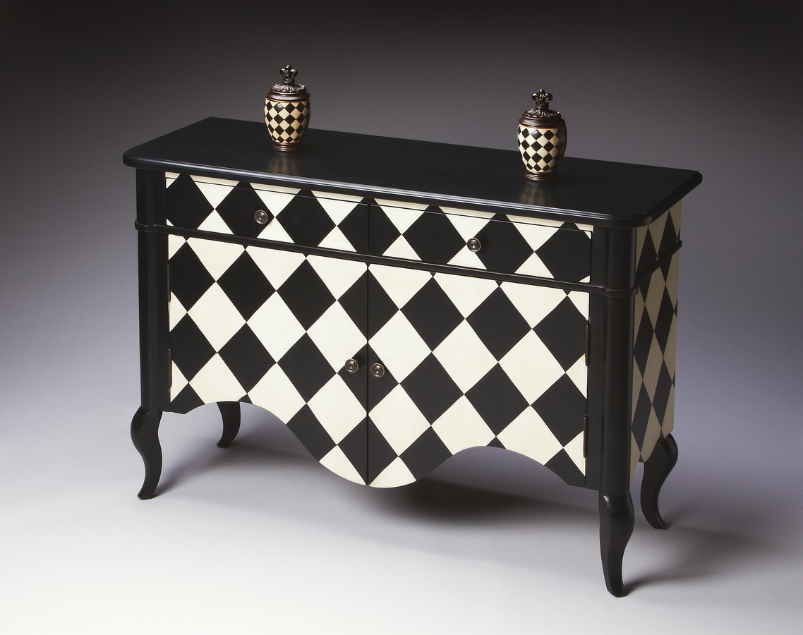 Butler 6012214 Black and White Harlequin Chest