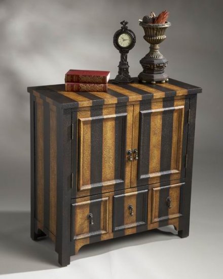 Butler Parisian Striped Hand Painted Chest Butler Parisian Striped Hand Painted Chest