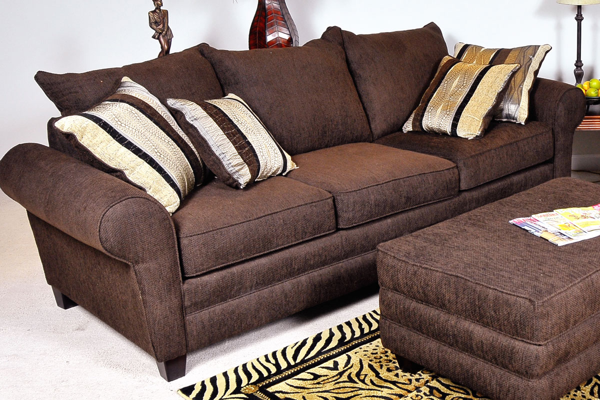 Benchmark Upholstery Elise Sofa Set Christo Chocolate BU950SofaSet