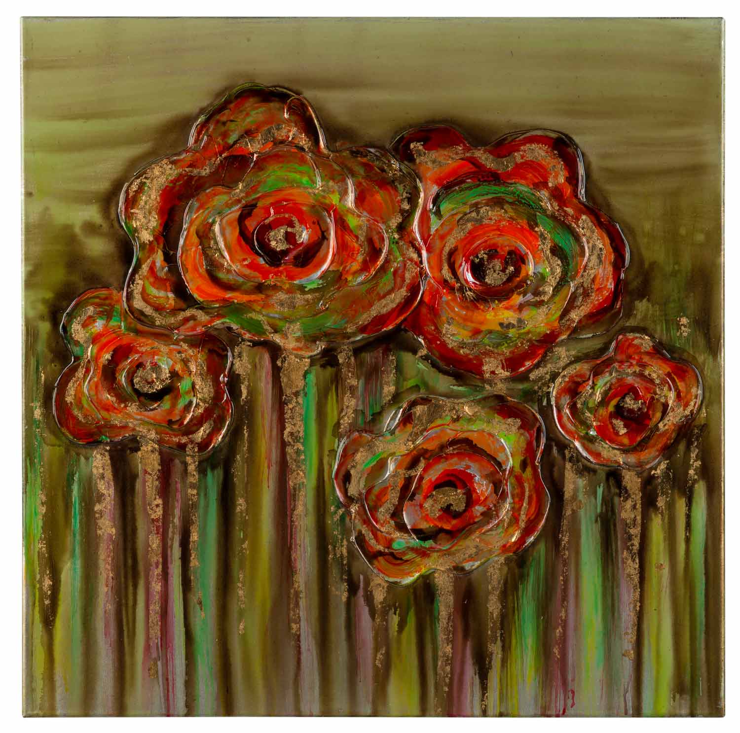 Cooper Classics Abstract Poppies Canvas Painting