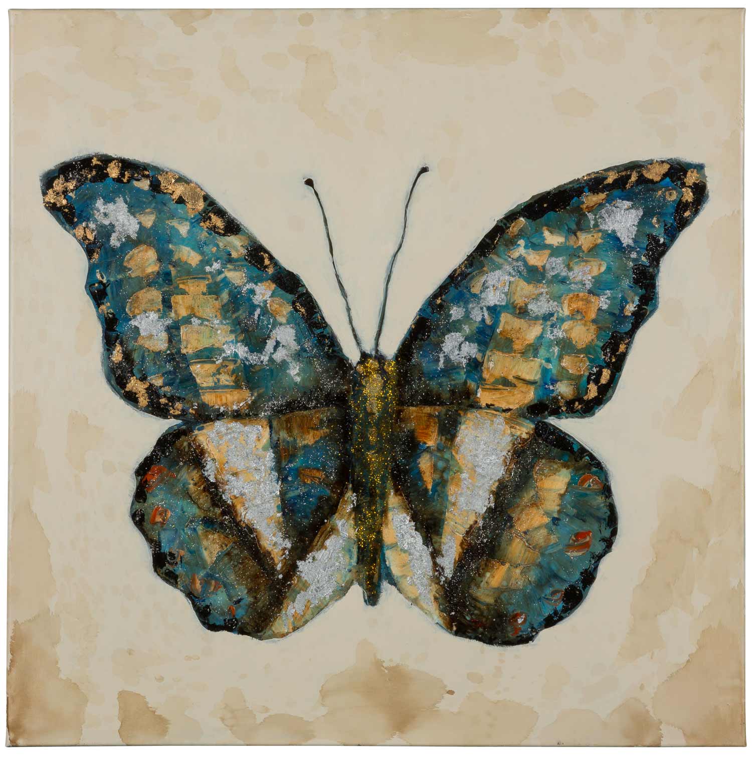 Cooper Classics Shimmering Butterfly Canvas Painting