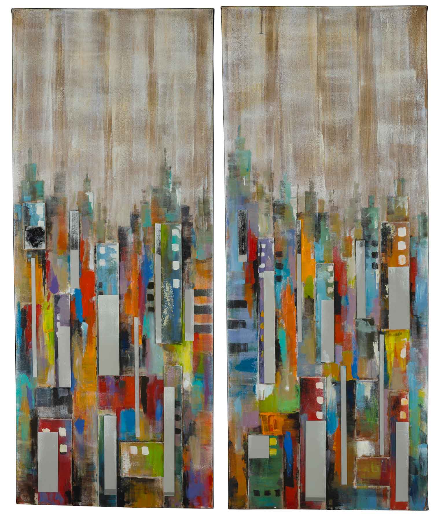 Cooper Classics City Reflections - Set of 2 Canvas Painting
